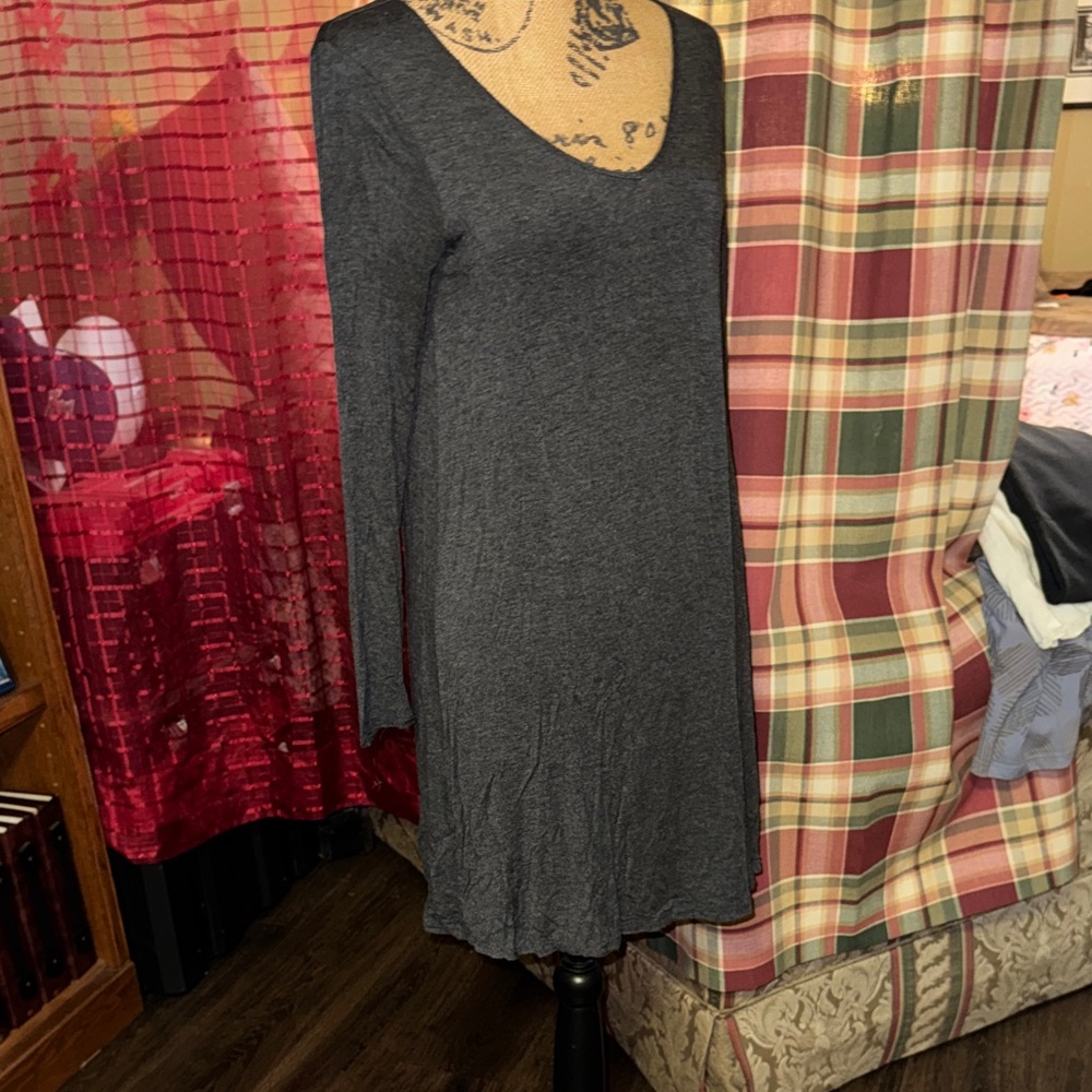 Ing Dark Gray Long Sleeve Dress